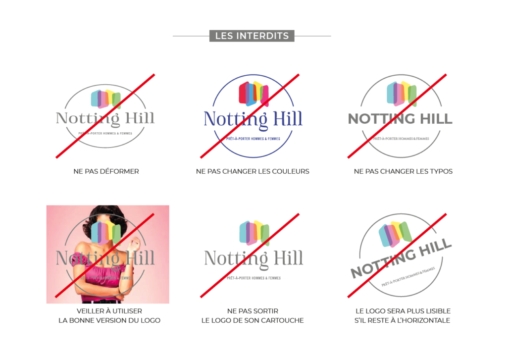 charte graphique don't logo boutique Notting Hill à Cholet
