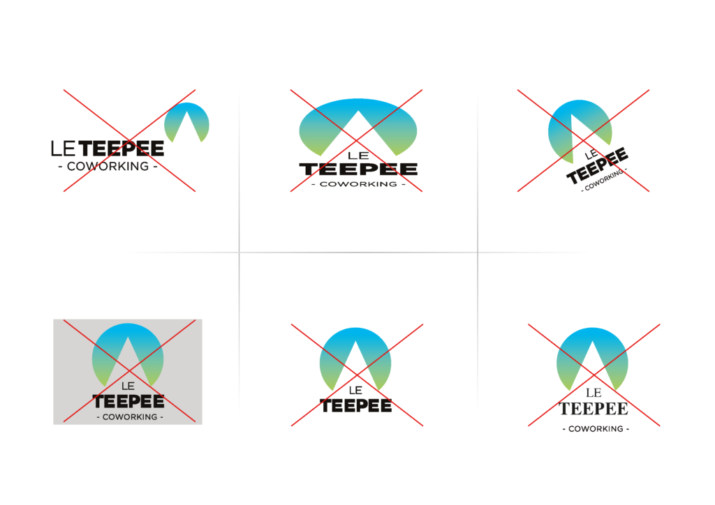 Page charte graphique Le Teepee déformation logo